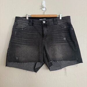 Democracy "Ab Technology" Slimming Denim Cutoff Shorts Size 20W Washed Black